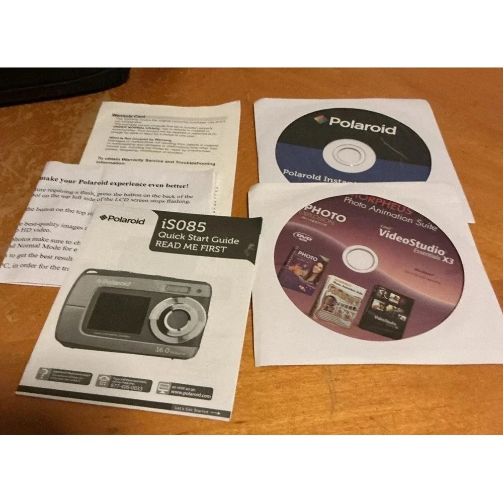 Polaroid iS085 Dual LCD Digital Camera 16.0 Megapixel Purple With Bag Tested